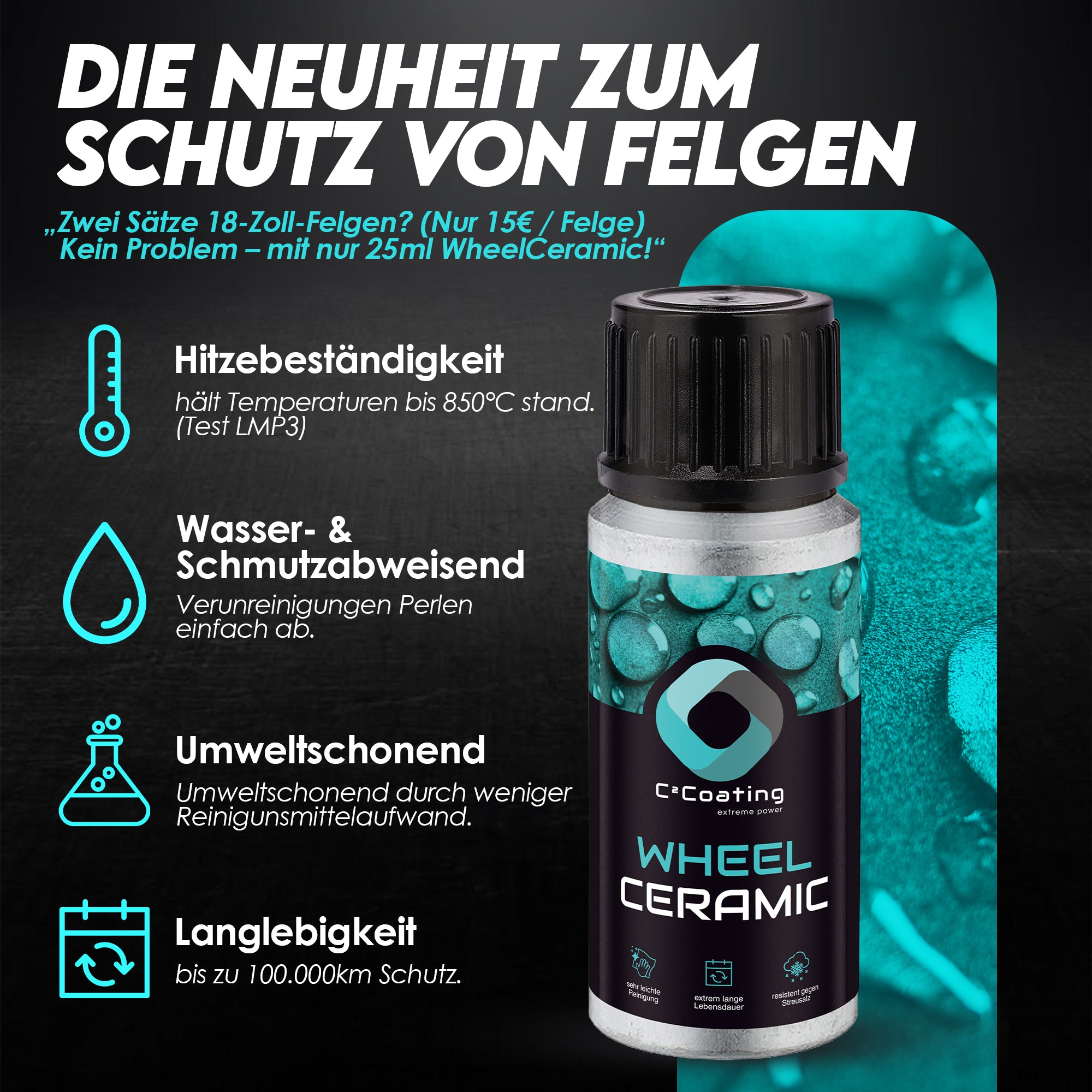Wheel Ceramic Flasche
